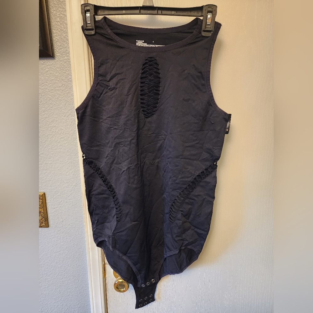 Black Sleeveless Women's Sexy Body Suit Top Torrid Sz 1